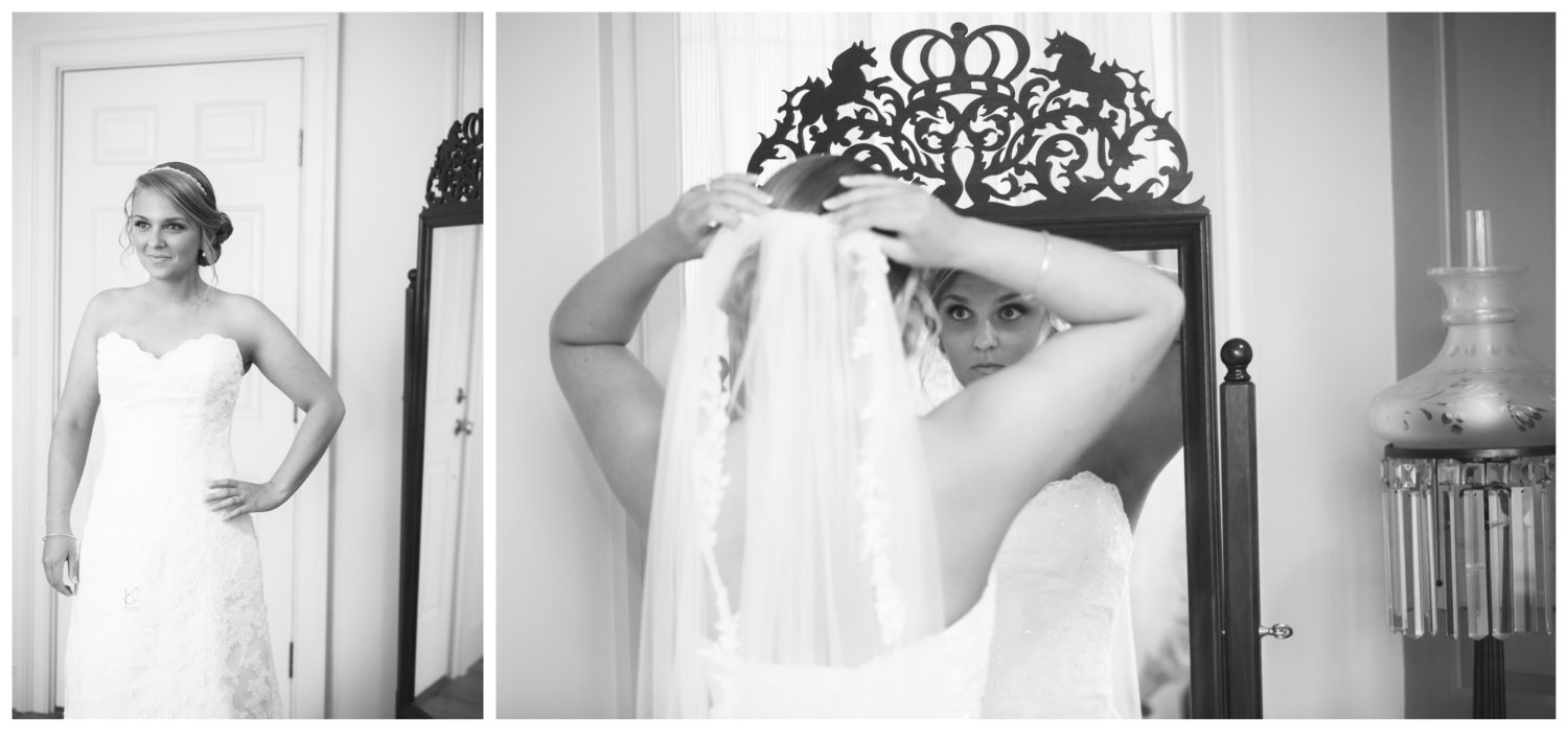 Black and White Pictures of Bridal Prep. Rustic New England Wedding by K. Lenox Photo