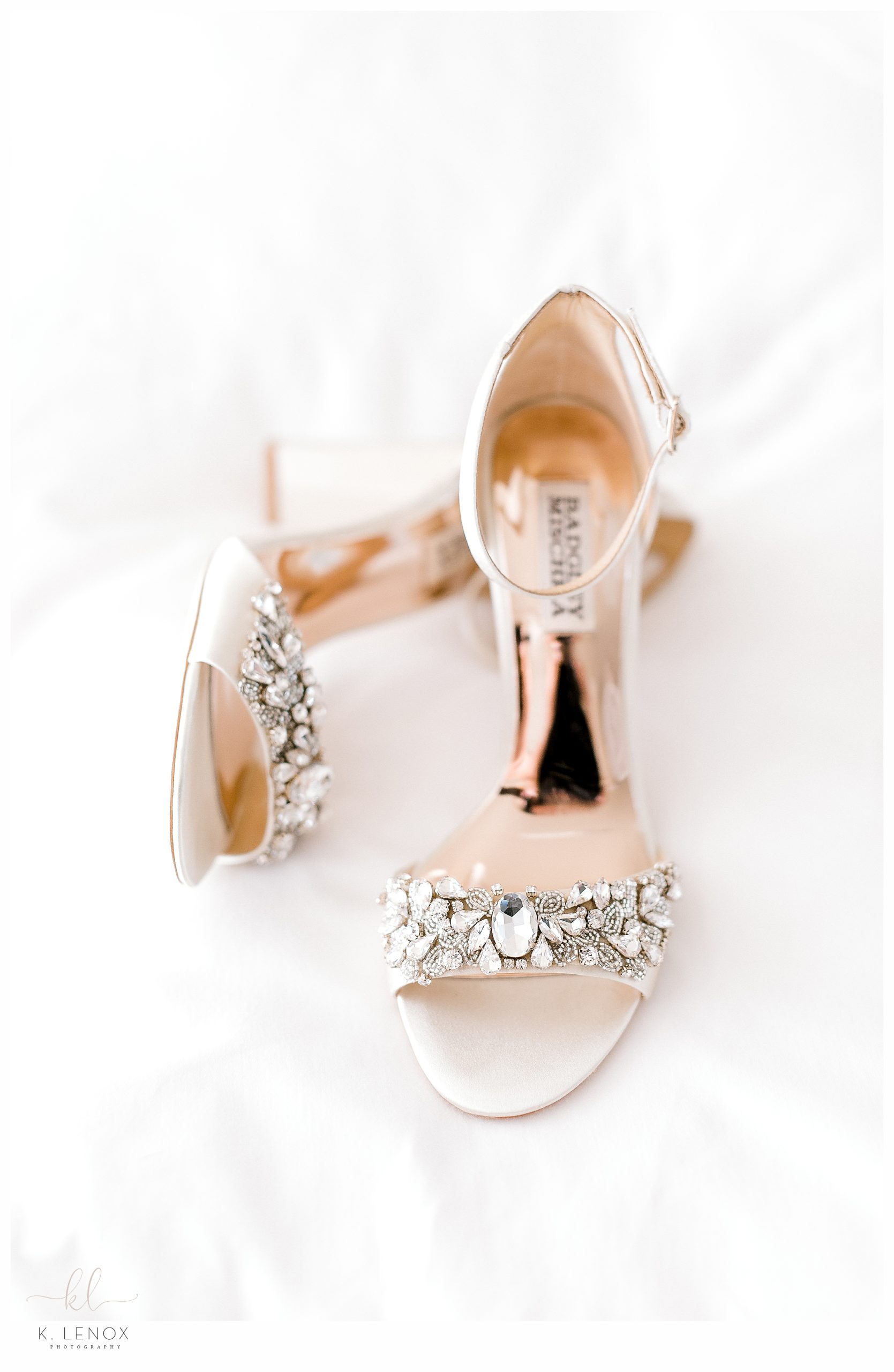 Brides Wedding shoes adorned with diamonds
