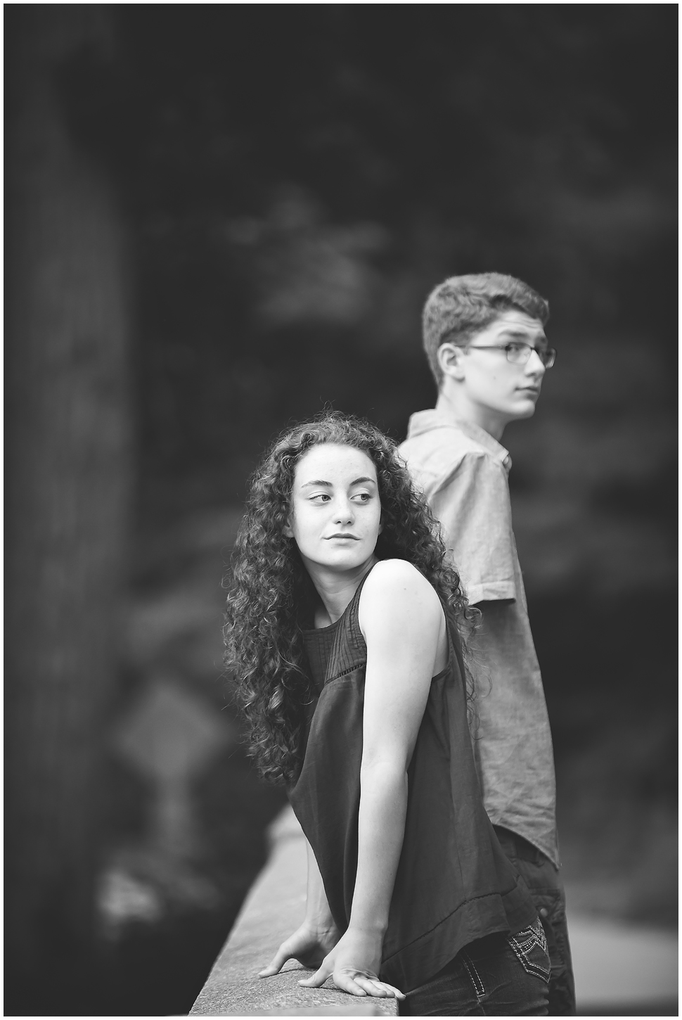 Keene Senior Photography- Twins Class of 2018. Black and White image
