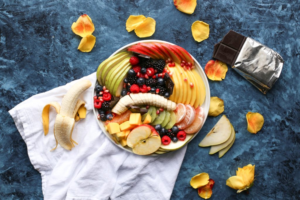 Best Beauty Tips and Trick For Your Wedding Day- Eat Healthy. Image shows a plate of fruits. 