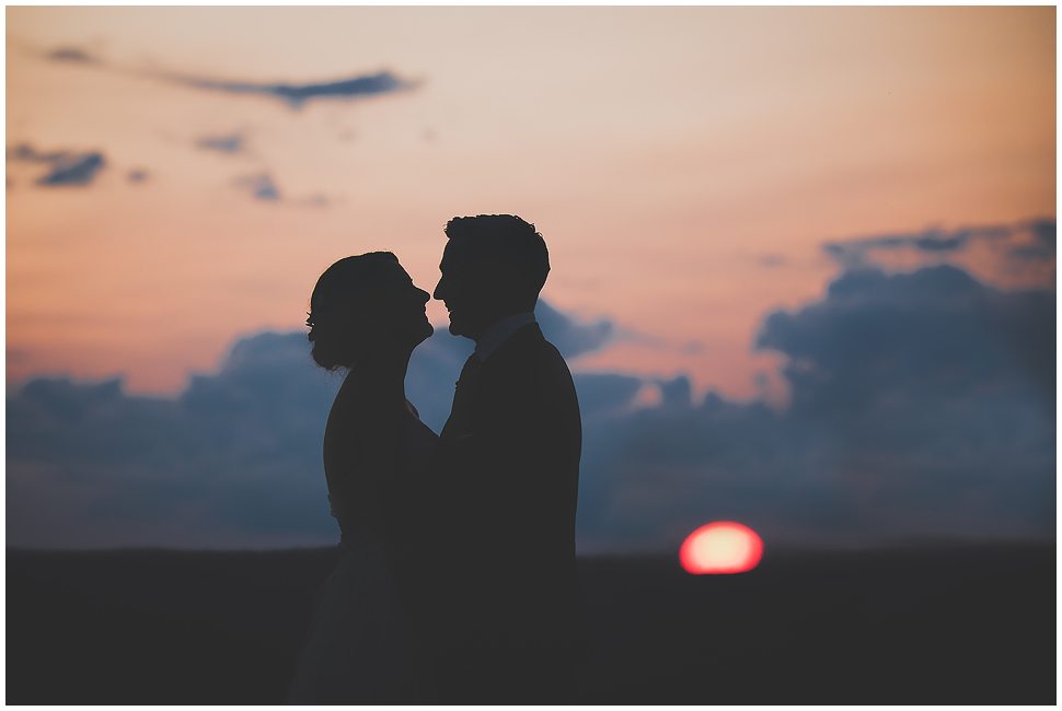 Alyson's Orchard Wedding- Sunset Silhouette photo.  
