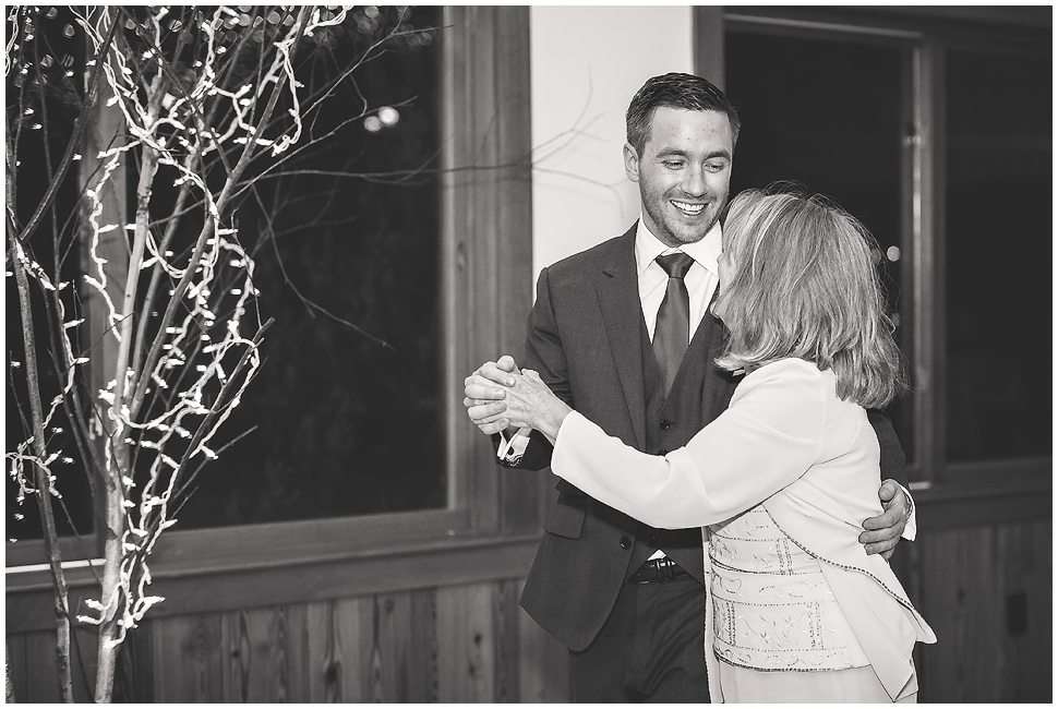 Groom dances with his mom at his Alyson's Orchard Wedding. 