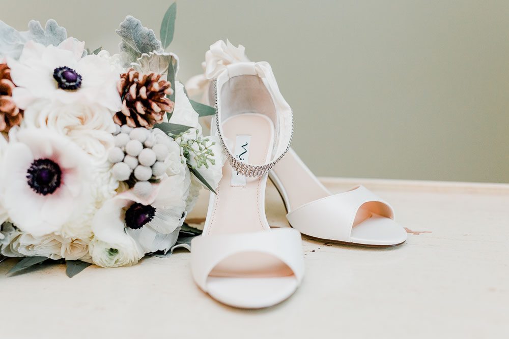 White Wedding day, open toe shoes by Nina- accessories from head to toe