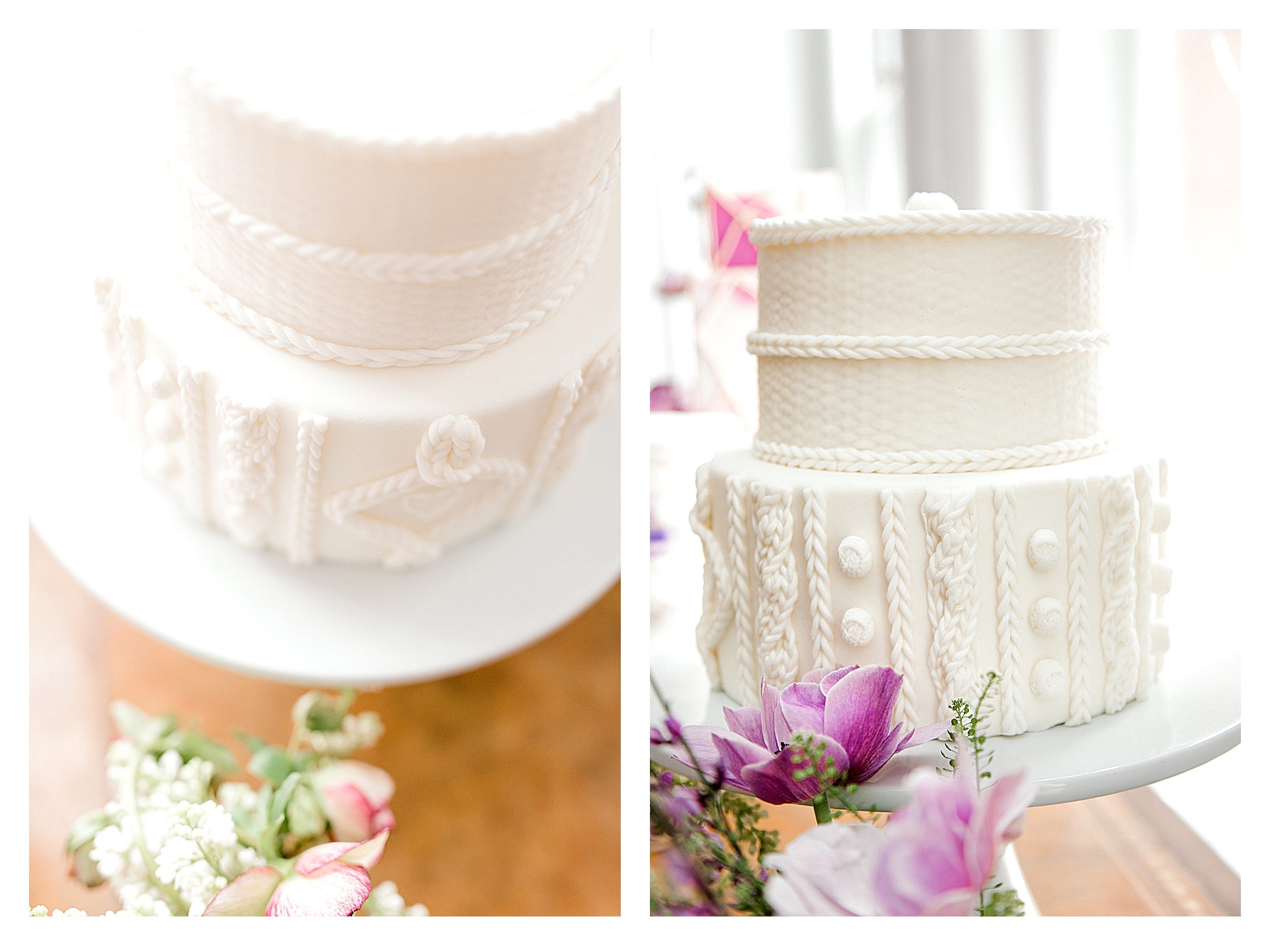 White Cable Knit Sweater Cake- Wedding at Aldworth Manor