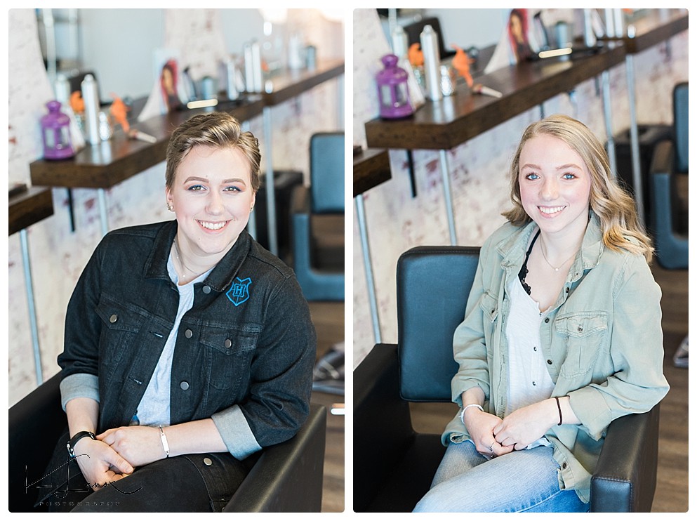 Keene Professional Photographer- Senior Models at Salon after getting hair and Makeup done! 