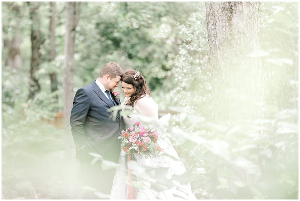 Bright and Airy photo of Bride and Groom in an authentic and natural, realistic pose. 