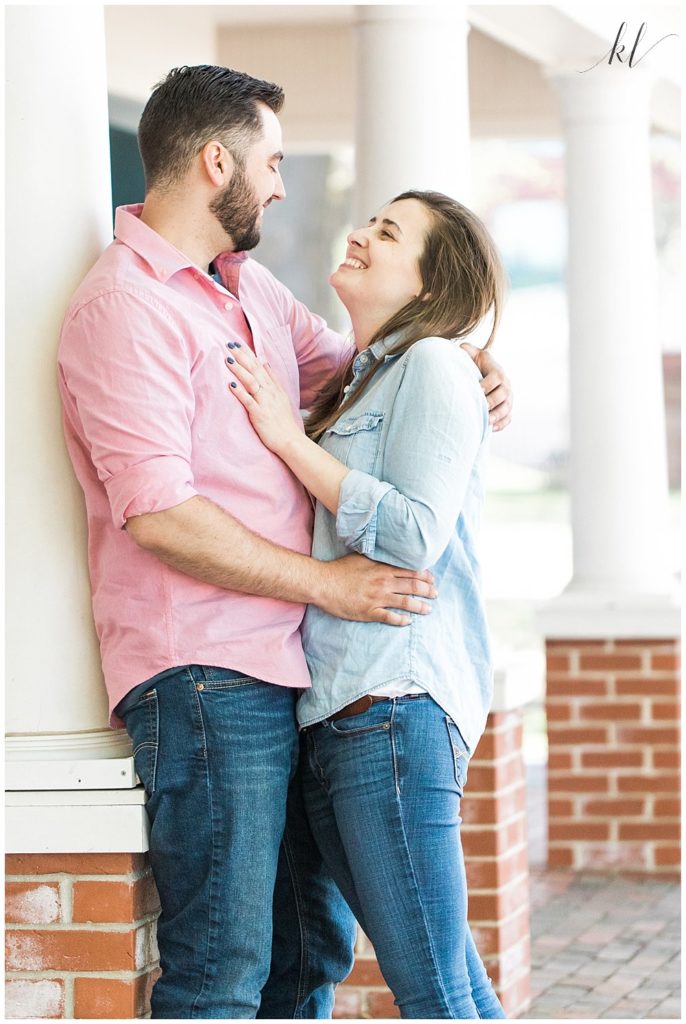 Unposed and Natural Engagement Photo of man and woman. 