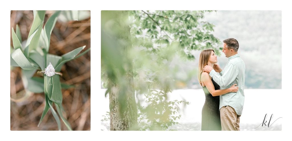 Bright and Airy film inspired photo of a man and woman during their Rustic Engagement Photos Session. 