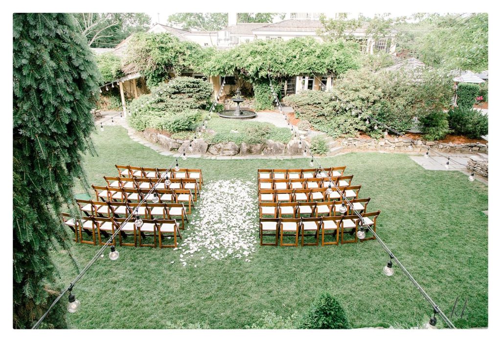 Outdoor Seating in the courtyard of the BVI- perfect wedding venue. 