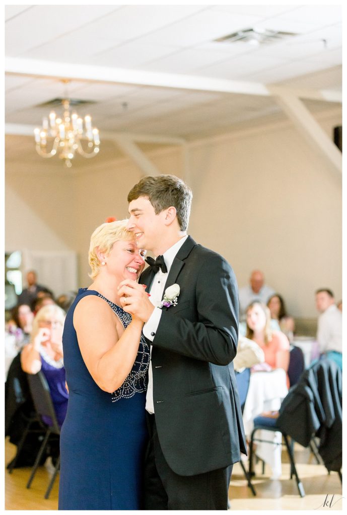 Groom dances with his mother on his wedding day at the Keene Country Club. 