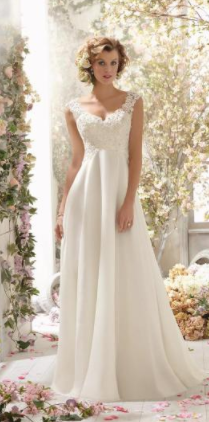 Empire waist boho inspired wedding gown. Boho Wedding Dresses