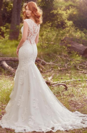 Full lace boho inspired wedding dress