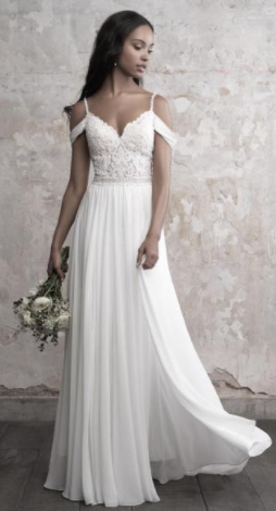 Madison James boho bridal gown - shown in white