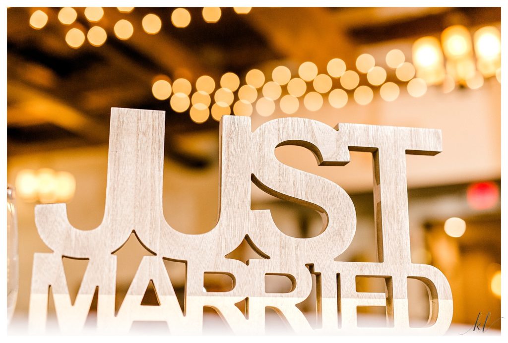 Wooden Carved " Just Married" Sign 