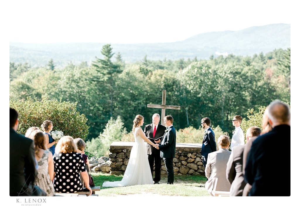 Wedding Ceremony overlooking the mountains of Nothern NH. 