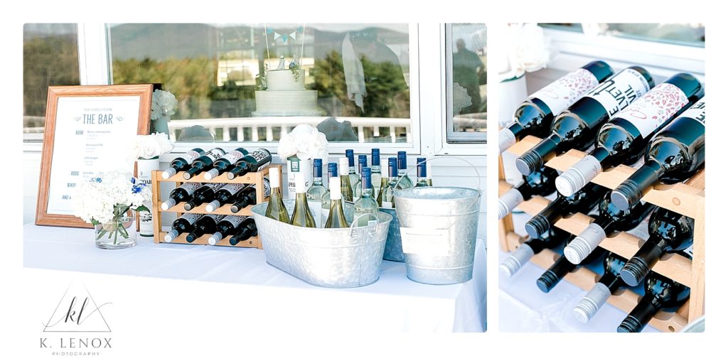 Simple DIY Wine bar for a camp wedding reception