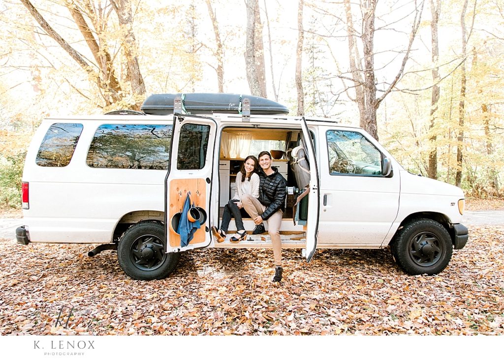 White Van converted to a "camper". 