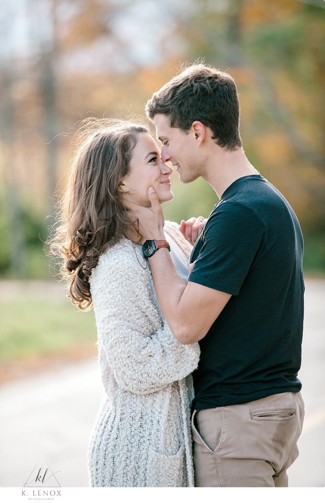 Light and Airy Engagement Photos in the White Mountains taken by K. Lenox Photography