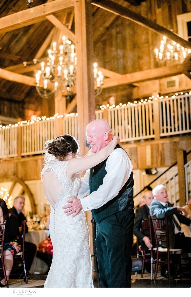 Father and Daughter Dance at the Barn at Gibbet Hill. Winter Wedding by K. Lenox Photography