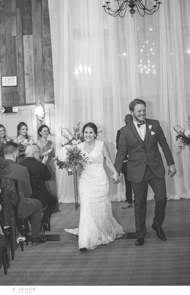 Black and White photo of a bride and groom now married! 