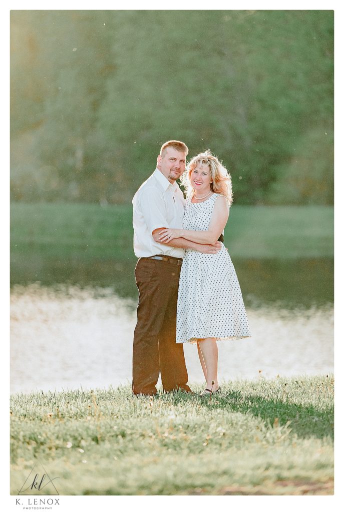 Classic posed portrait of a man and woman during their engagement session with K. Lenox Photography