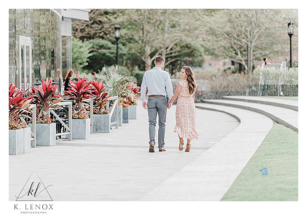 Engagement Session at the Seaport in Boston during the Spring.