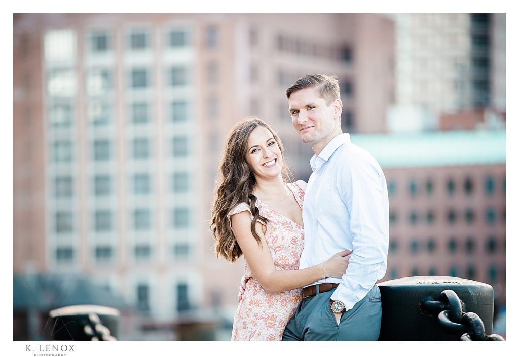 Formal portrait taken for an engagement session in Boston by K. Lenox Photography