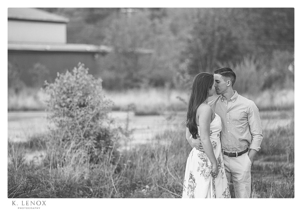 Black and White Engagement PHoto taken in Keene NH. 