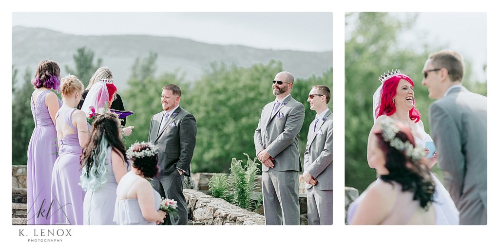 Candid photos taken during a wedding ceremony at the Shattuck Golf Course in Jaffrey NH. 