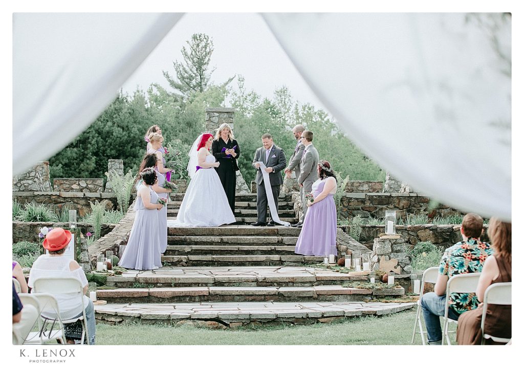 Enchanted Forest Wedding with a Game of Thrones Twist at the Shattuck Golf course stone Terrace. 