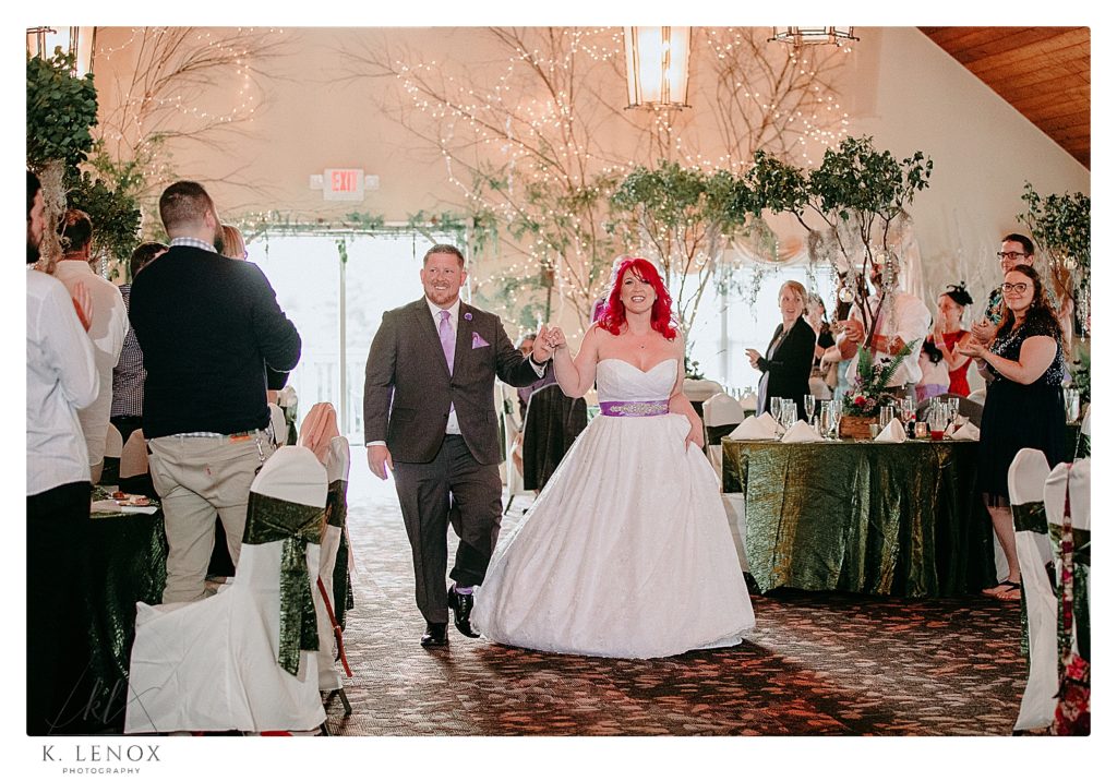Bride and Groom get introduced into their Enchanted Themed wedding at the Shattuck Golf Course in Jaffrey NH. 
