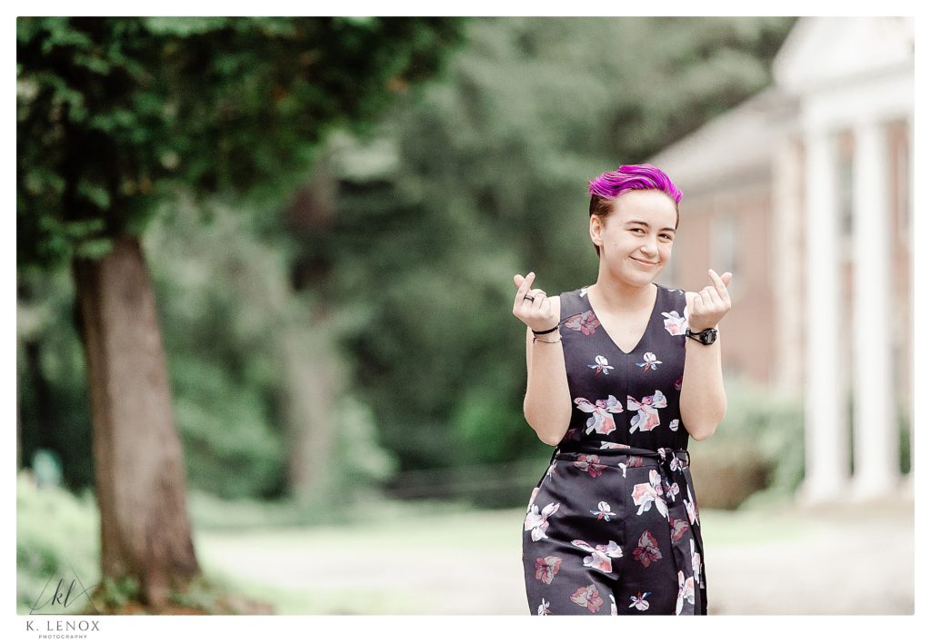 High school senior with Purple hair- during her badass senior portraits session with K. Lenox Photography
