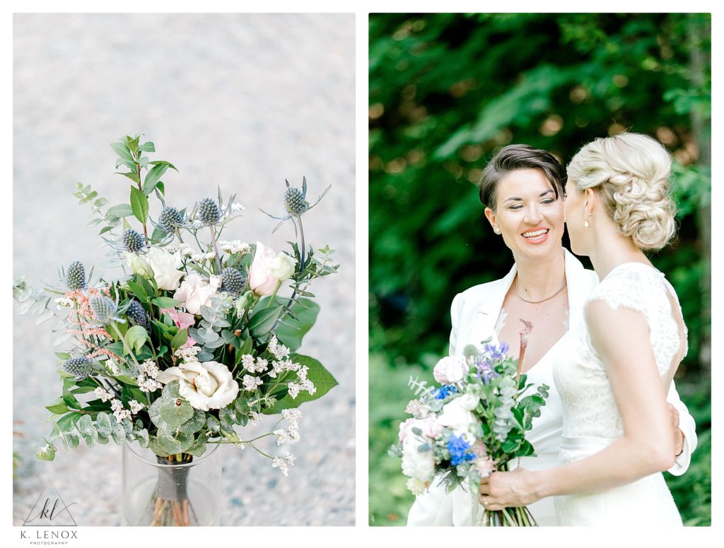 photo showing two brides at their Summer Wedding at Mount Sunapee Resort