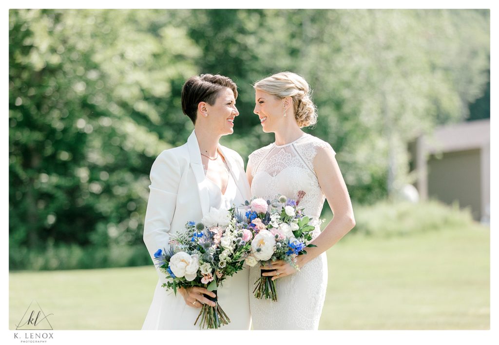 photo showing two brides at their Summer Wedding at Mount Sunapee Resort