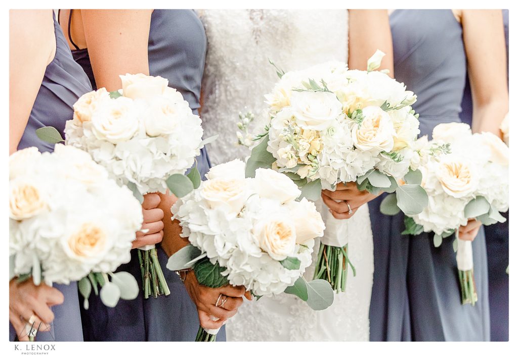 Bridal bouquets showing different shades of White and Yellow flowers. 