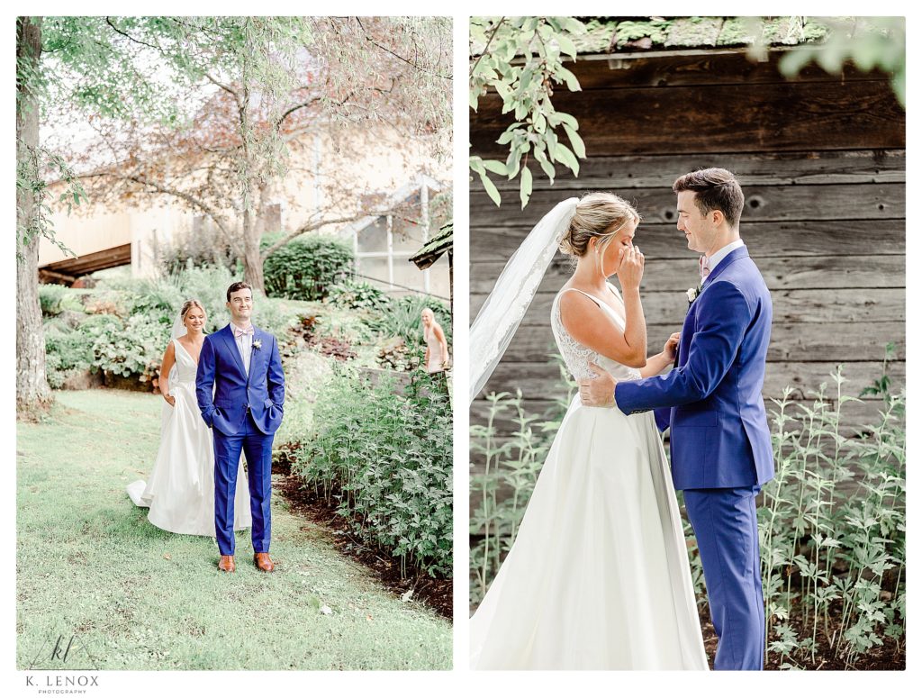 Summer Wedding at the Inn at the Round barn-  A first look between a husband and wife.  
