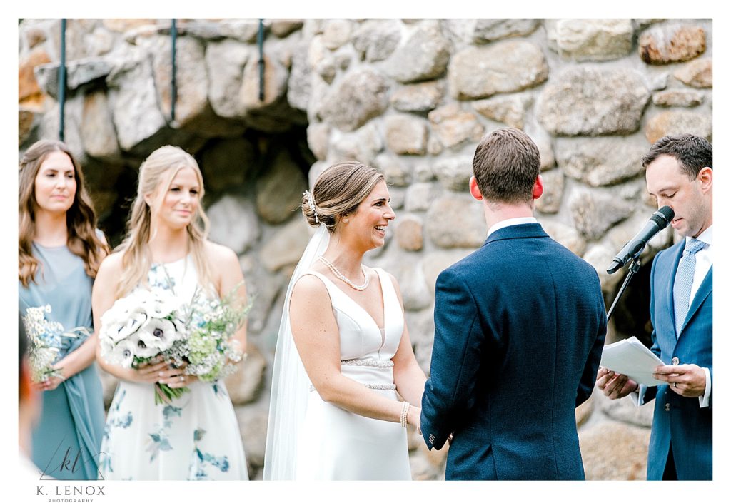 Fall Wedding at Lake Falls Lodge  in a stone terrace. 