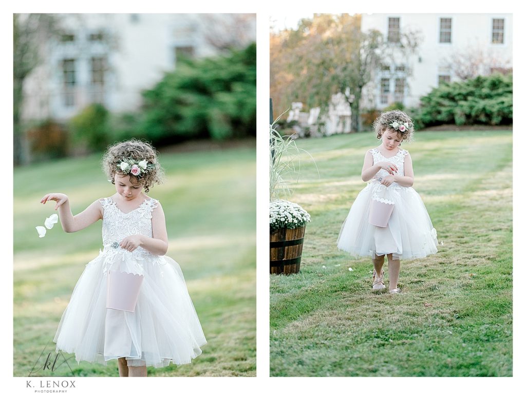 Wedding Ceremony for a Fall Wedding at the Grandview Estates- Flowergirls