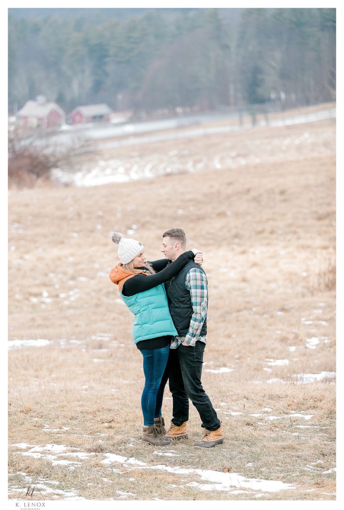 Engagement Session at Alyson's Orchard taken during the winter. 