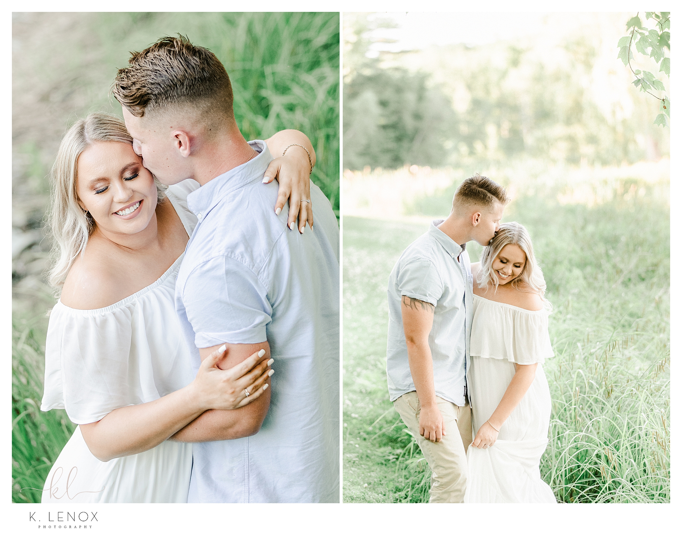 New England Wedding Photographer shoots a light and airy engagement photos at Alyson's Orchard