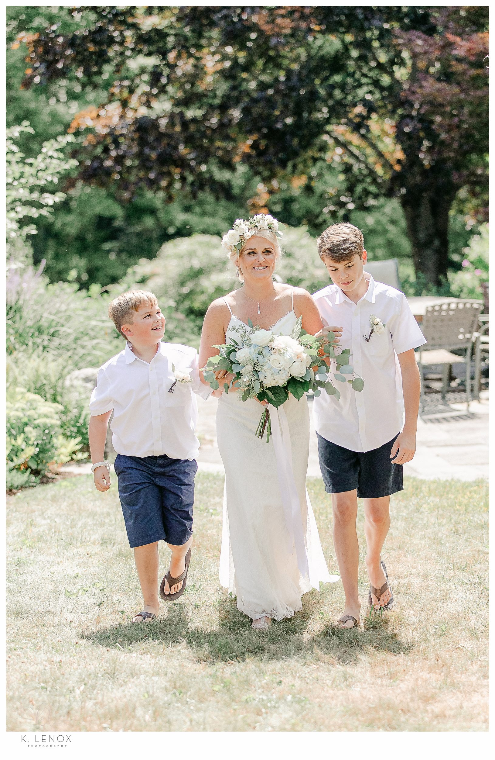 Light and Airy Micro Wedding at Moran Estates- Son's giving their mom away as part of the ceremony