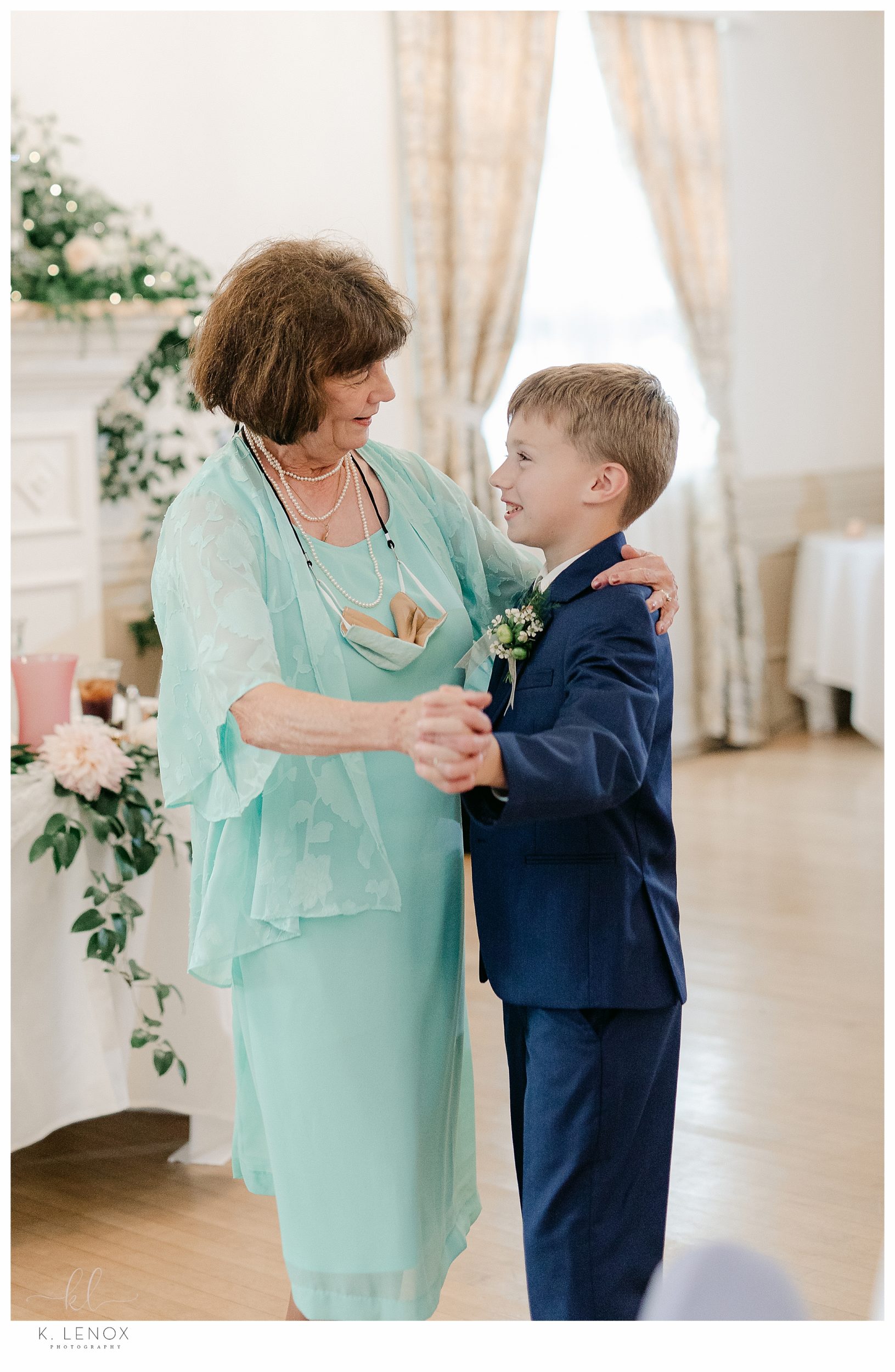Wedding at the Keene Country Club- Grandma and grandson dancing