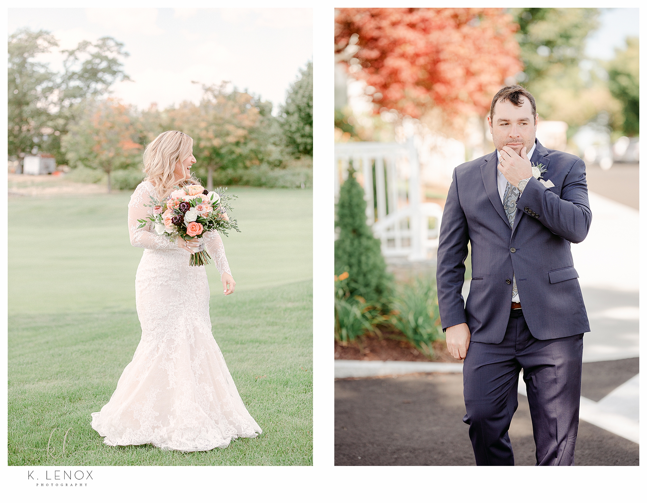 Light and Airy photos of a bride and groom at the Wentworth Country Club for their wedding. 