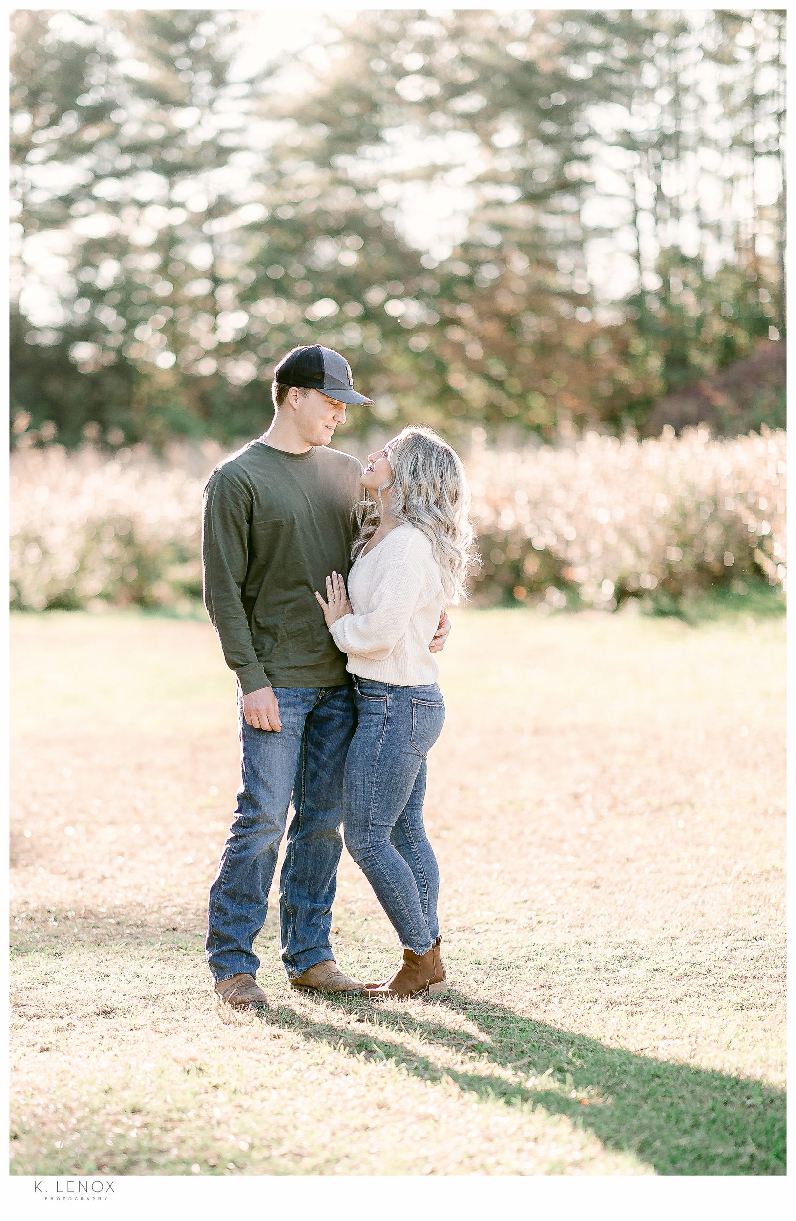 Light and Airy Engagement Session at Riverview Farm-Photo of a man and woman