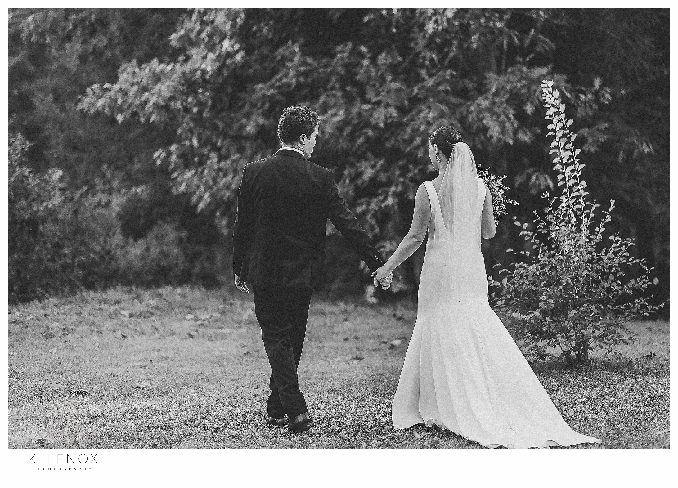 Simply Elegant Backyard Wedding- The bride and Groom