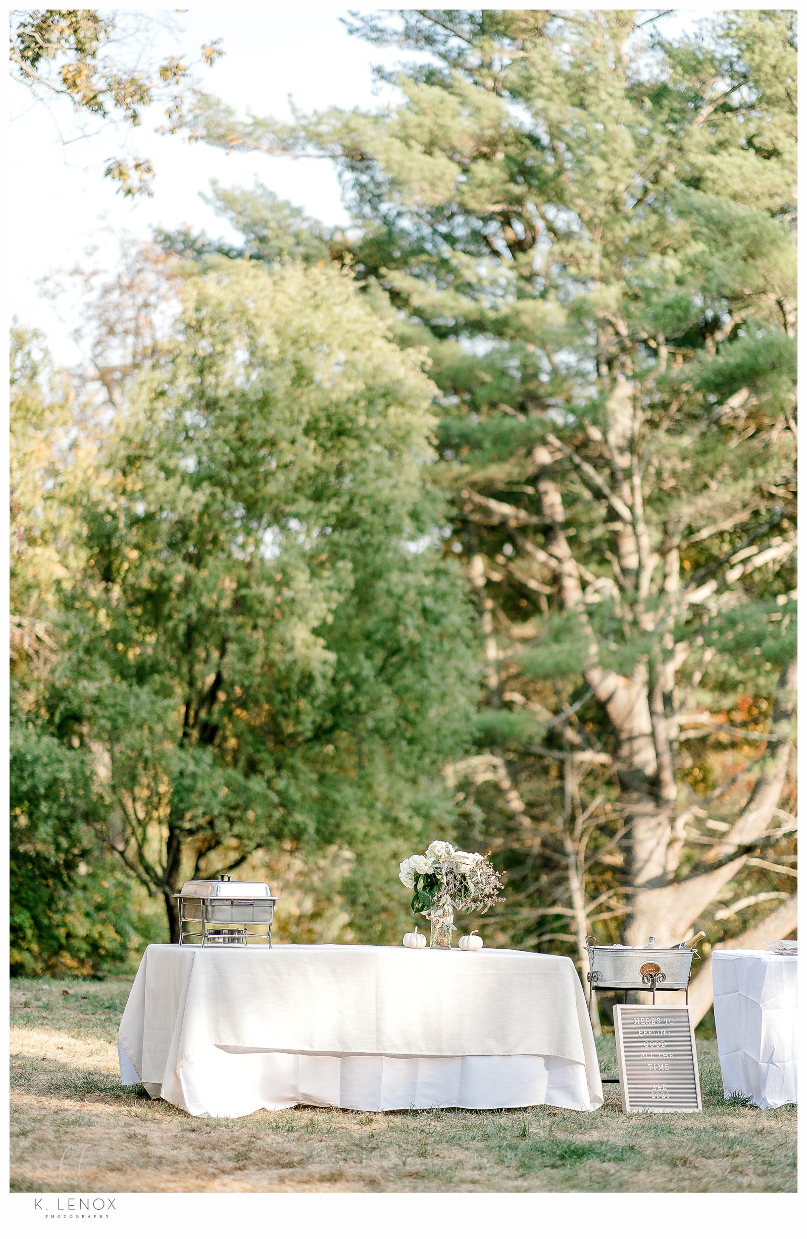 Simply Elegant Backyard Wedding- Table . 