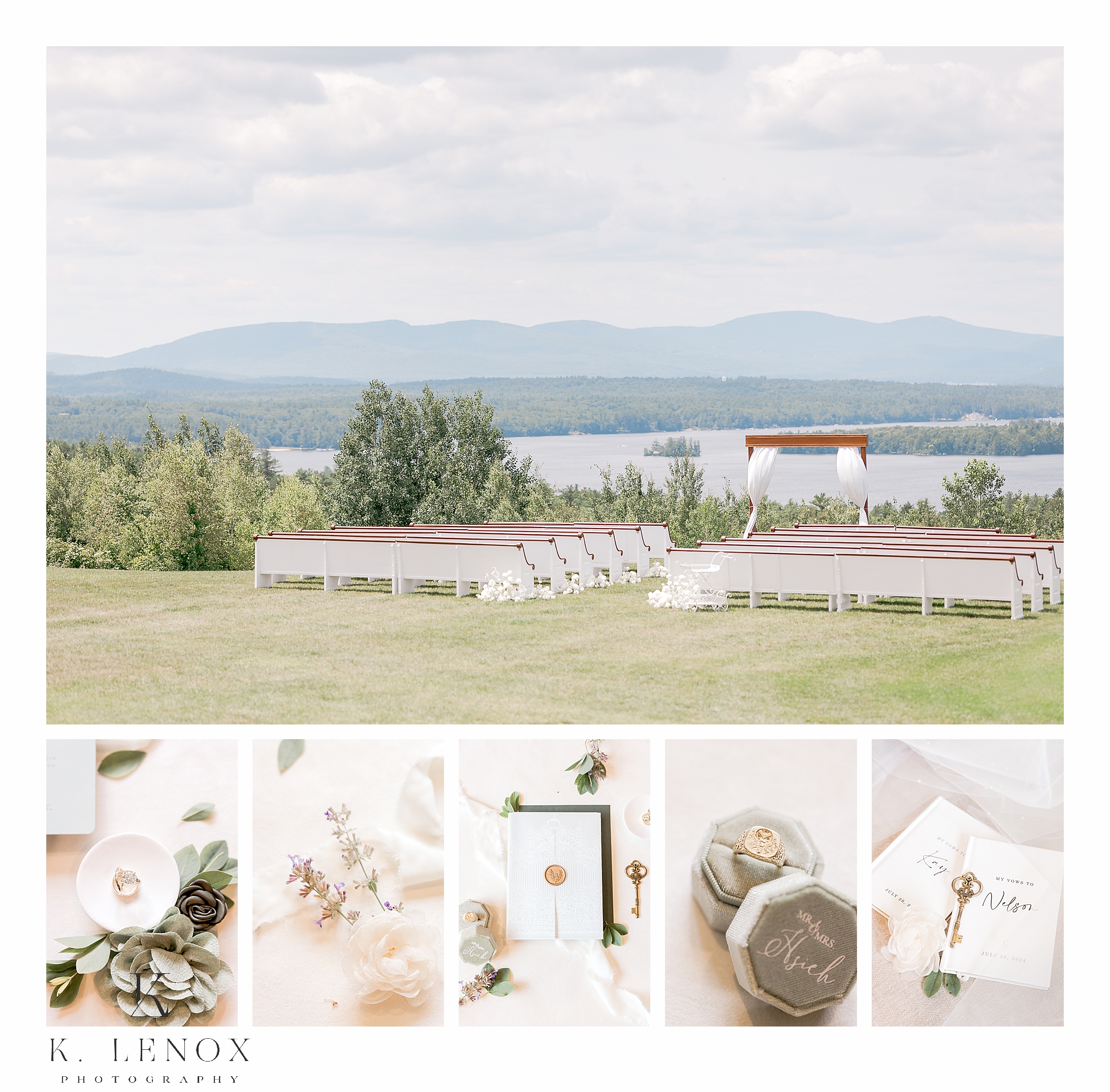 Overview of the view of the lake from the ceremony site